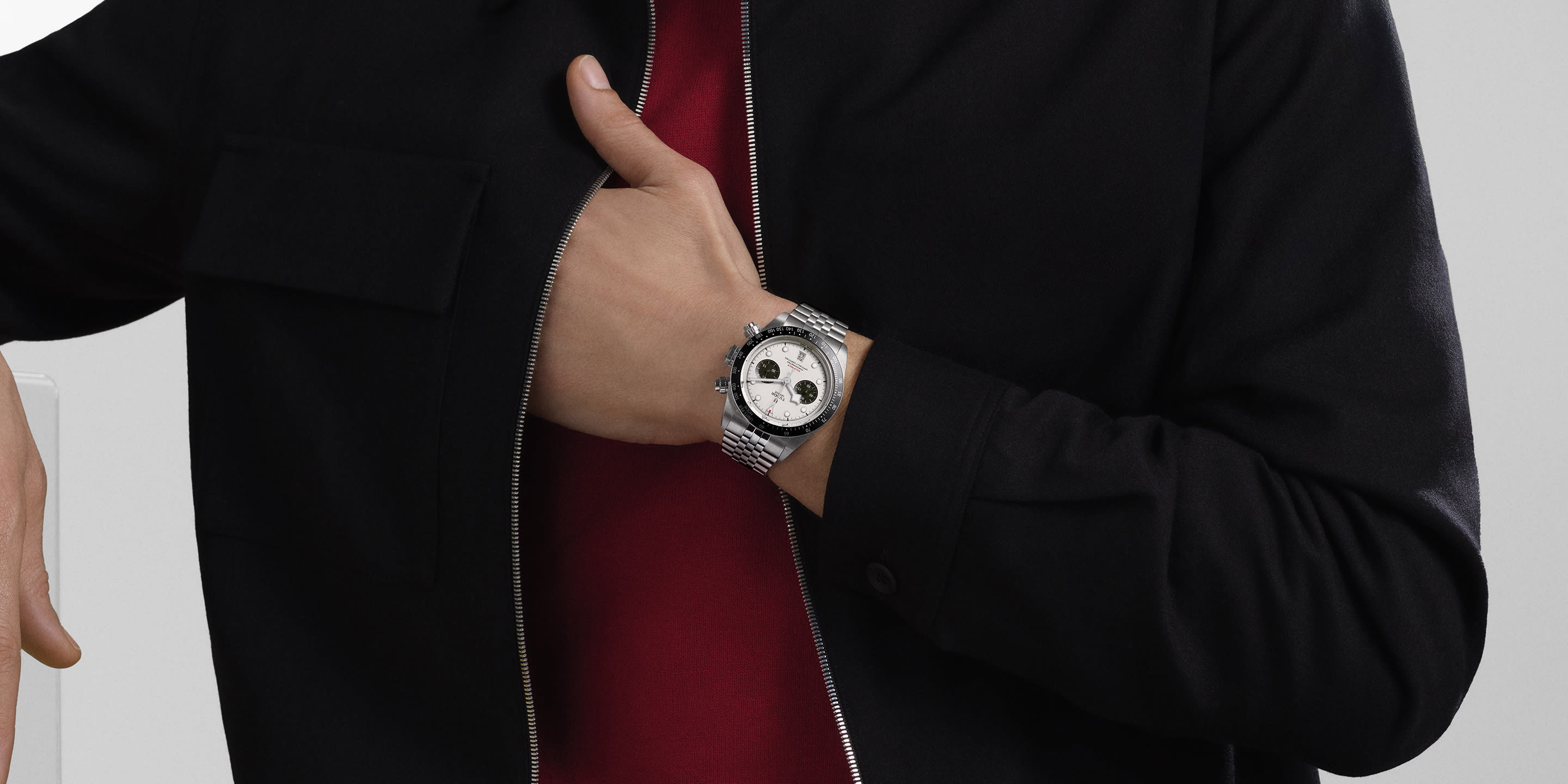 Black Bay Chrono worn with white dial