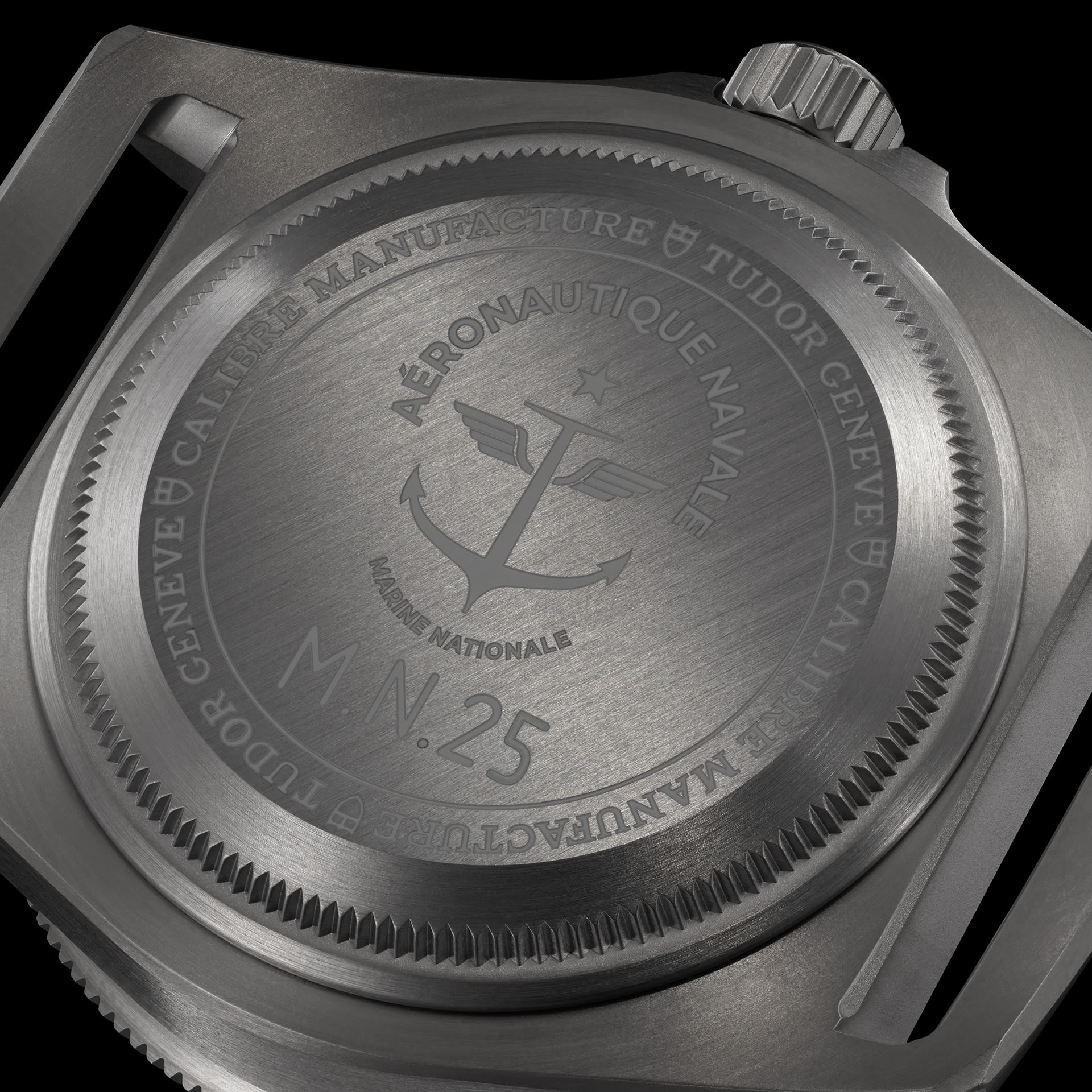 Engraved titanium case back