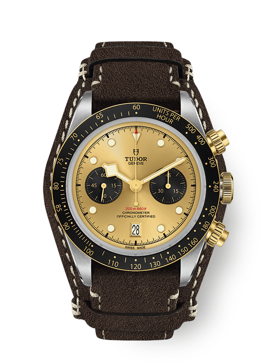 Black Bay Chrono S&G 41mm steel case Brown leather strap