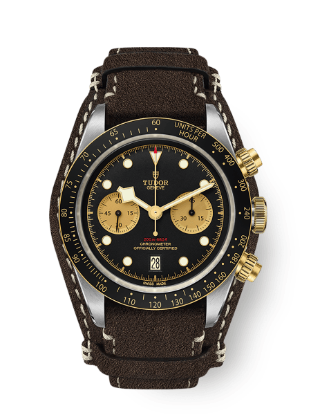 Black Bay Chrono S&G 41mm steel case Brown leather strap