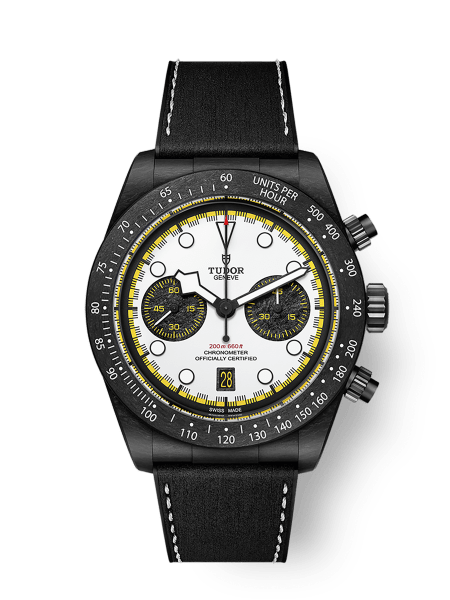 Black Bay Chrono 42mm black carbon composite case White dial