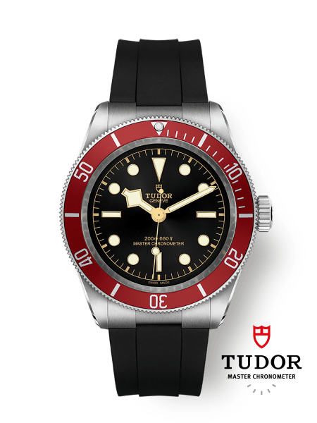 碧湾 钢表壳，直径41毫米 黑色橡胶表带