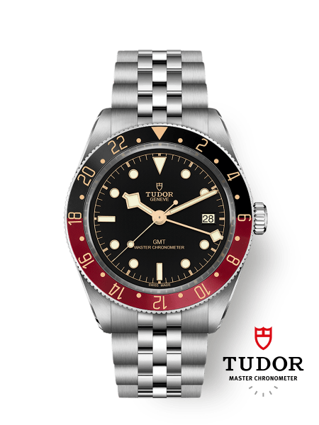 Black Bay 58 GMT 39mm steel case Black and burgundy bezel